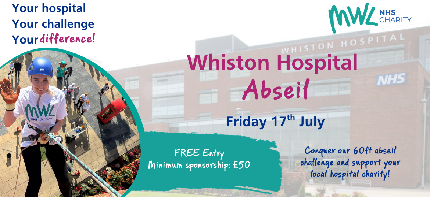 Whiston Hospital Abseil 2026 - Whiston Hospital Abseil 2026 - Under 18's Sign Up