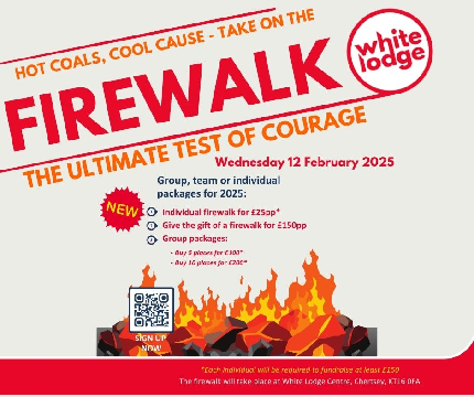 White Lodge Firewalk 2025 - White Lodge Firewalk 2025 - Individual Firewalk (with fundrasing page)